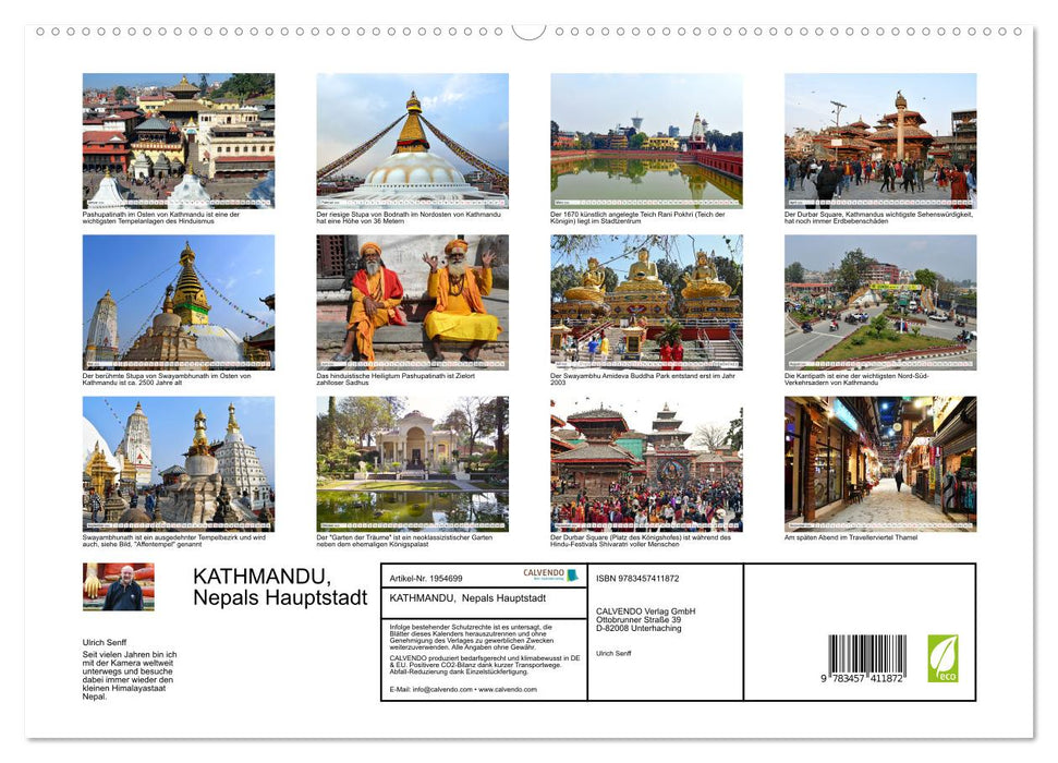 KATHMANDU, Nepals Hauptstadt (CALVENDO Premium Wandkalender 2026)