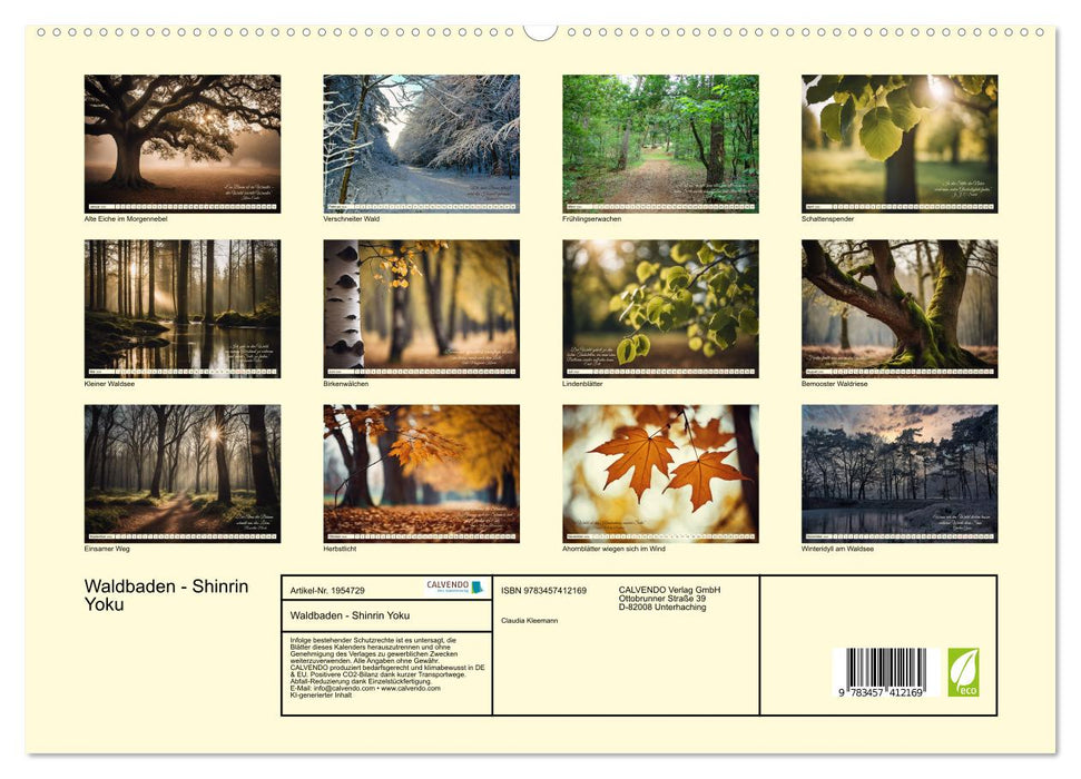 Waldbaden - Shinrin Yoku (CALVENDO Premium Wandkalender 2026)