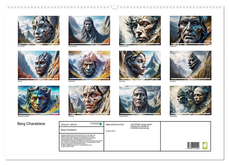 Berg Charaktere (CALVENDO Wandkalender 2026)