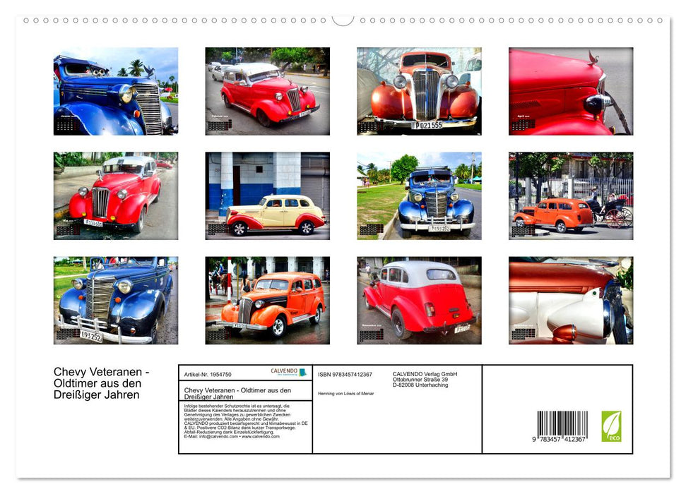Chevy Veteranen - Oldtimer aus den Dreißiger Jahren (CALVENDO Premium Wandkalender 2026)