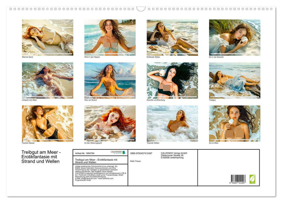 Treibgut am Meer - Erotikfantasie mit Strand und Wellen (CALVENDO Wandkalender 2026)