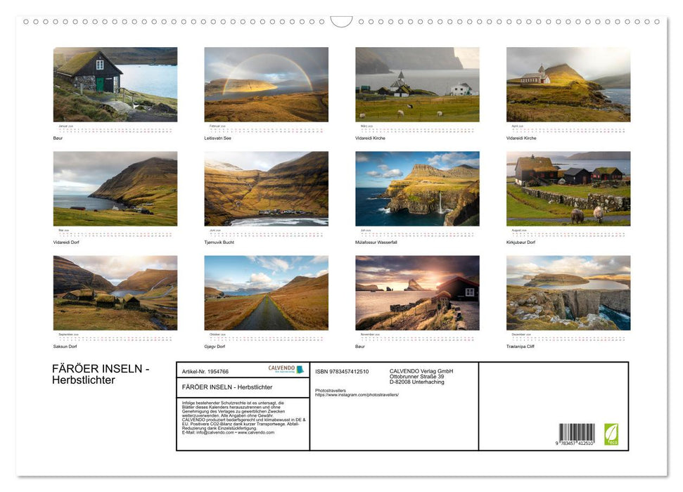 FÄRÖER INSELN - Herbstlichter (CALVENDO Wandkalender 2026)