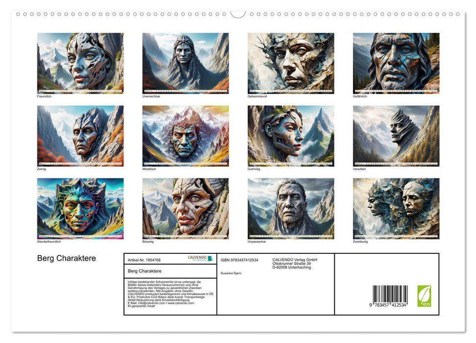 Berg Charaktere (CALVENDO Premium Wandkalender 2026)