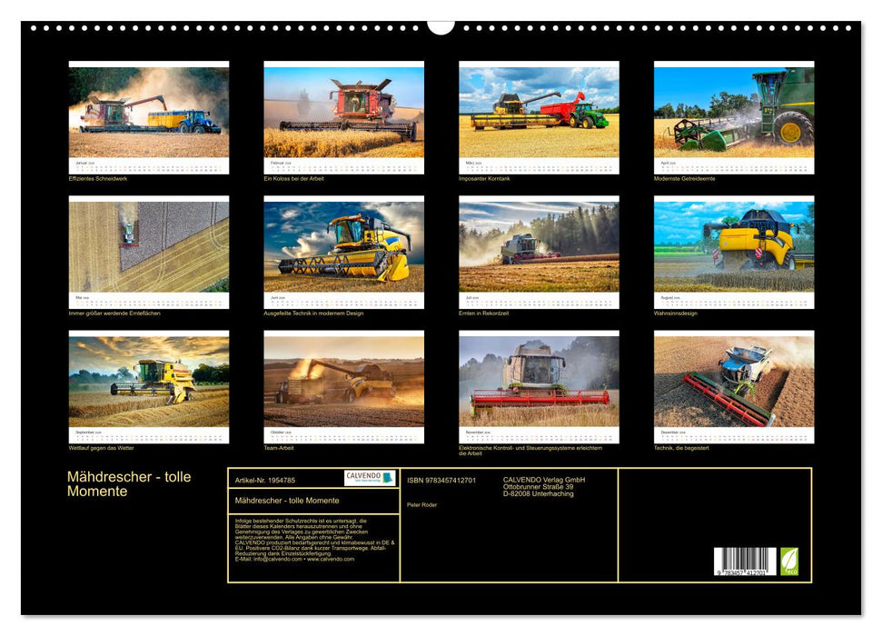 Mähdrescher - tolle Momente (CALVENDO Wandkalender 2026)