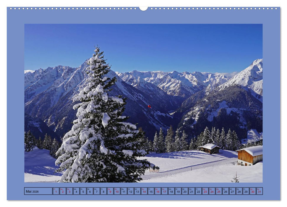 Winterwanderung in den Tuxer Alpen (CALVENDO Wandkalender 2026)