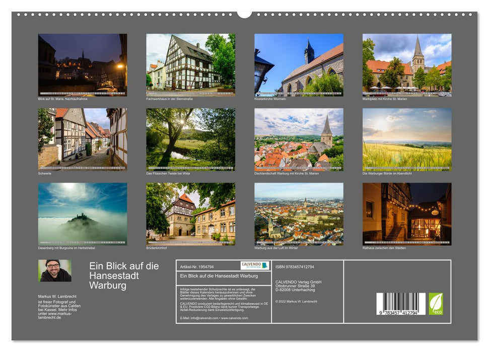 Ein Blick auf die Hansestadt Warburg (CALVENDO Premium Wandkalender 2026)