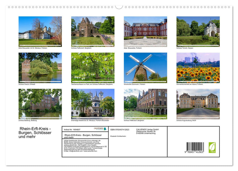 Rhein-Erft-Kreis - Burgen, Schlösser und mehr (CALVENDO Premium Wandkalender 2026)