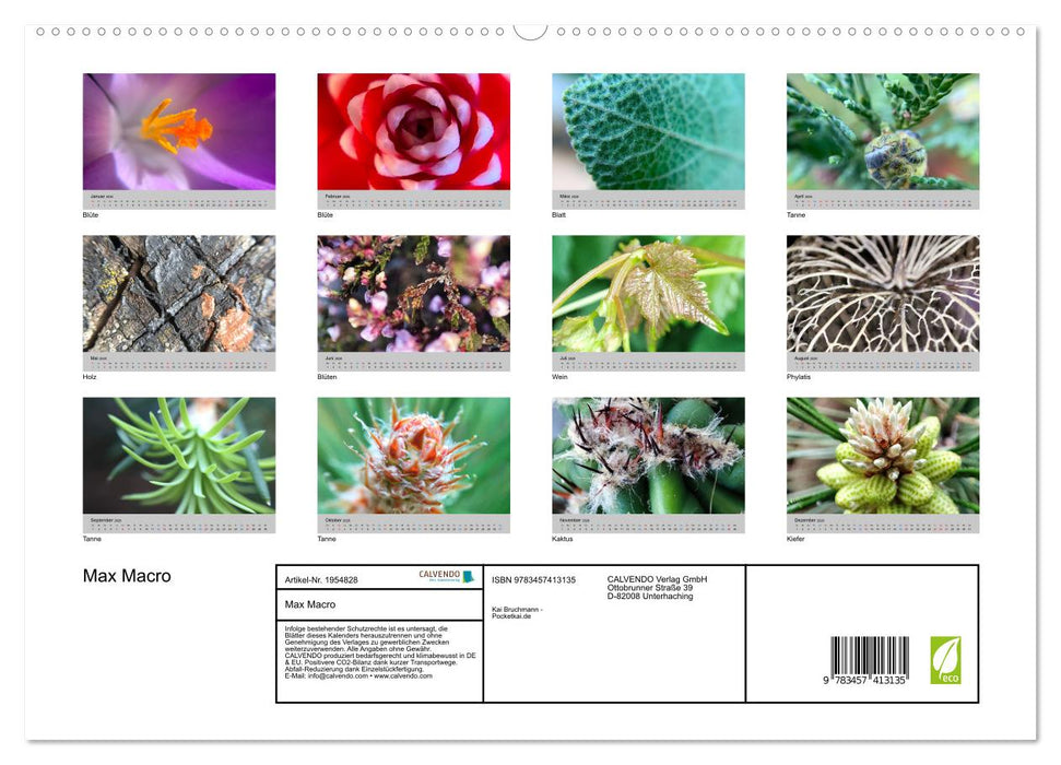 Max Macro (CALVENDO Premium Wandkalender 2026)