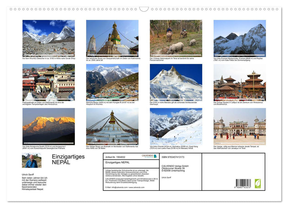 Einzigartiges NEPAL (CALVENDO Wandkalender 2026)