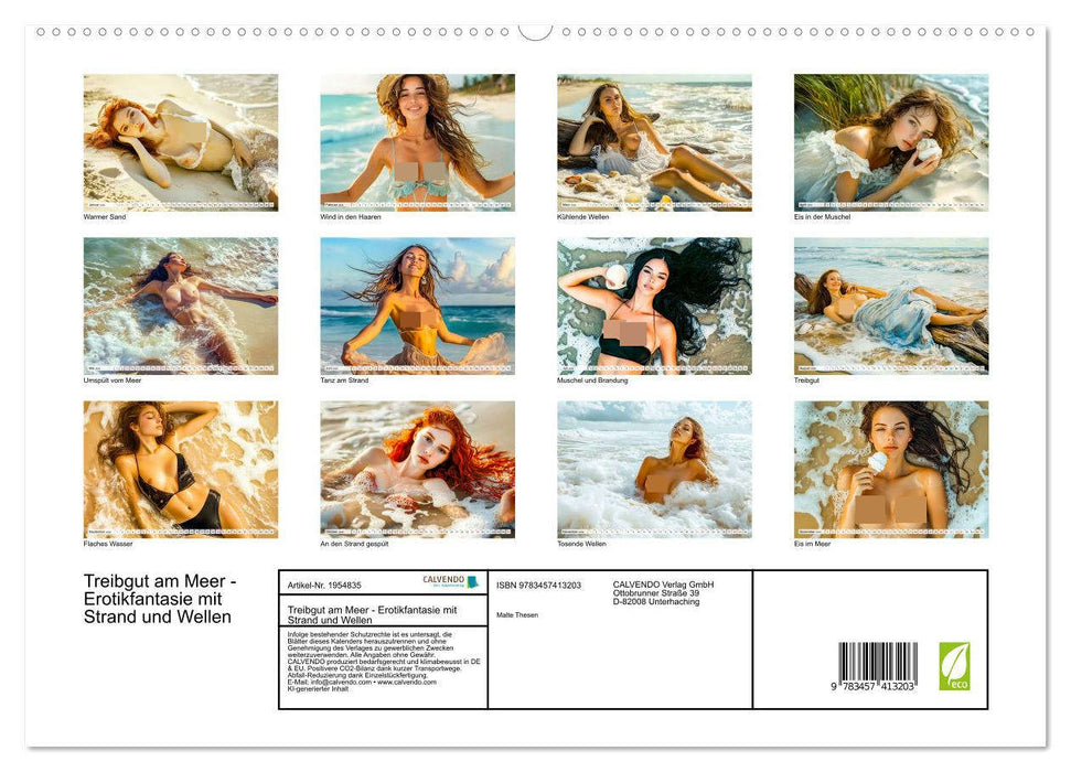 Treibgut am Meer - Erotikfantasie mit Strand und Wellen (CALVENDO Premium Wandkalender 2026)