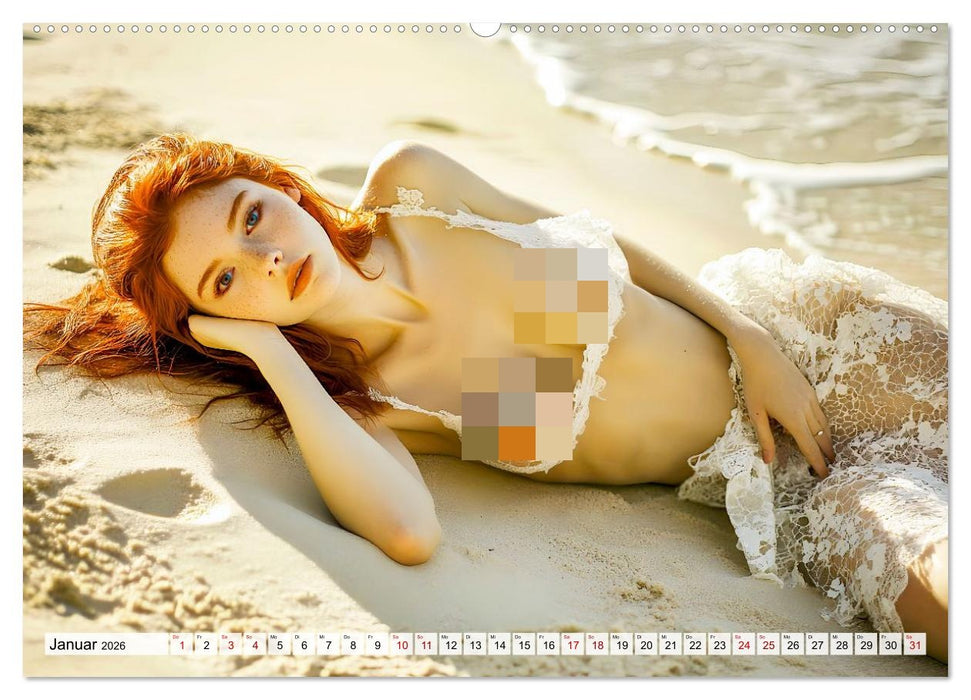 Treibgut am Meer - Erotikfantasie mit Strand und Wellen (CALVENDO Premium Wandkalender 2026)