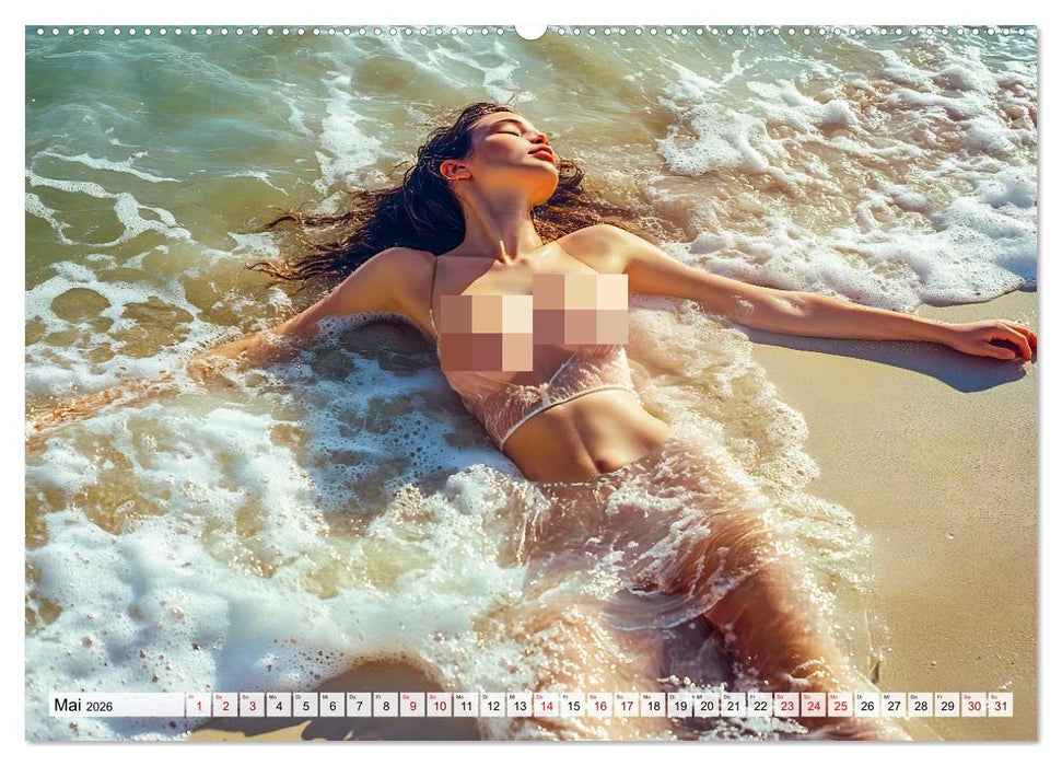 Treibgut am Meer - Erotikfantasie mit Strand und Wellen (CALVENDO Premium Wandkalender 2026)