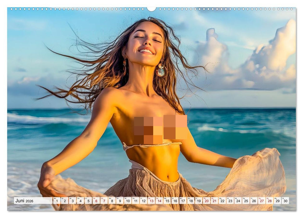 Treibgut am Meer - Erotikfantasie mit Strand und Wellen (CALVENDO Premium Wandkalender 2026)