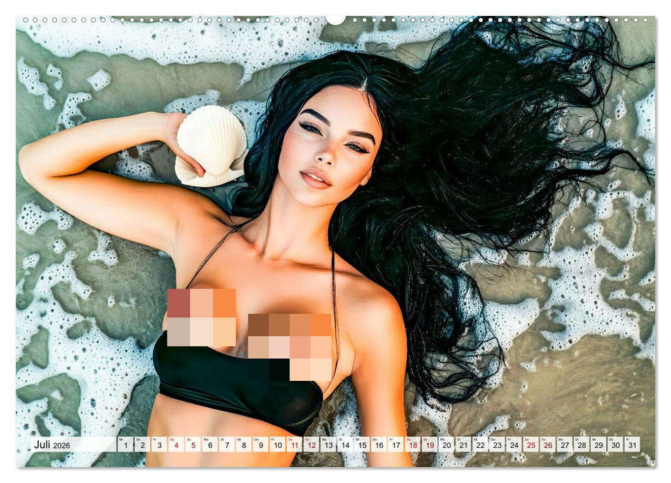 Treibgut am Meer - Erotikfantasie mit Strand und Wellen (CALVENDO Premium Wandkalender 2026)