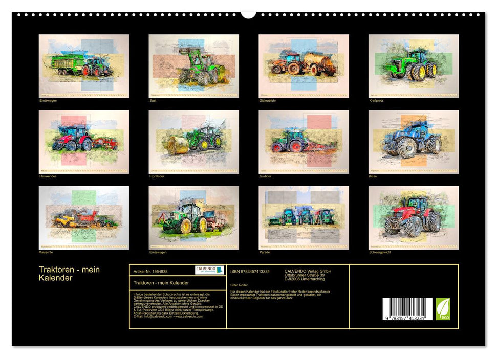 Traktoren - mein Kalender (CALVENDO Premium Wandkalender 2026)