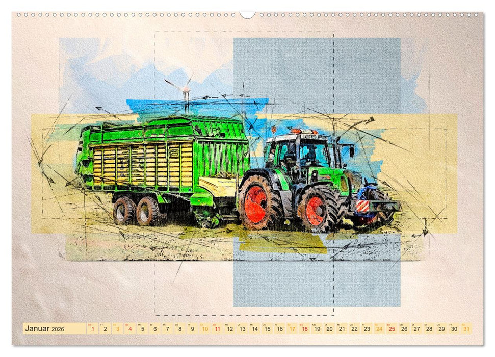 Traktoren - mein Kalender (CALVENDO Premium Wandkalender 2026)