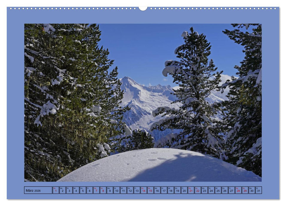 Winterwanderung in den Tuxer Alpen (CALVENDO Premium Wandkalender 2026)