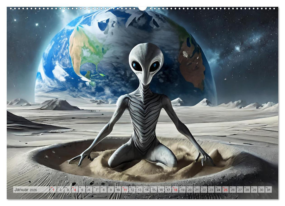 Aliens auf Tour (CALVENDO Premium Wandkalender 2026)