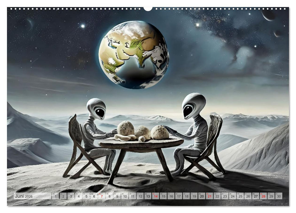 Aliens auf Tour (CALVENDO Premium Wandkalender 2026)