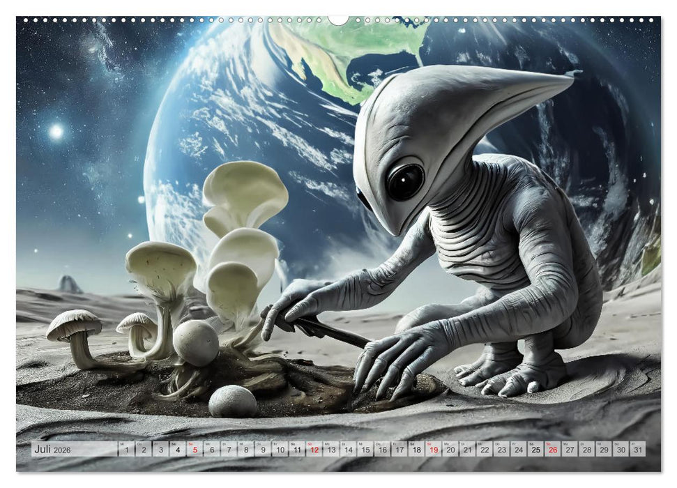 Aliens auf Tour (CALVENDO Premium Wandkalender 2026)