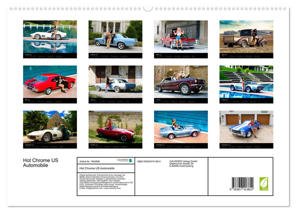 Hot Chrome US Automobile (CALVENDO Premium Wandkalender 2026)