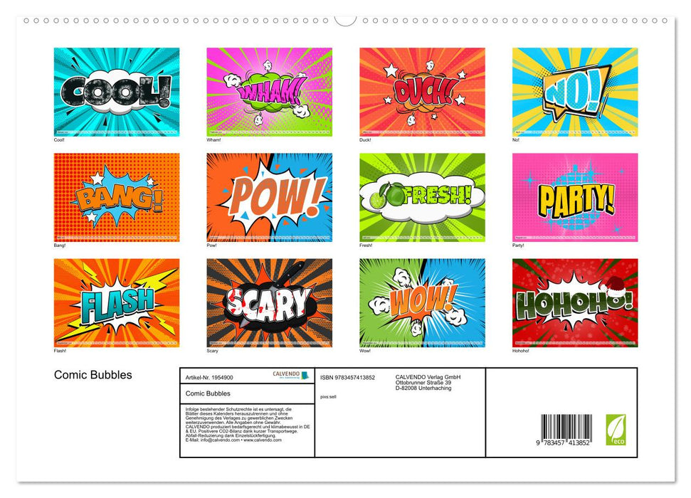 Comic Bubbles (CALVENDO Premium Wandkalender 2026)