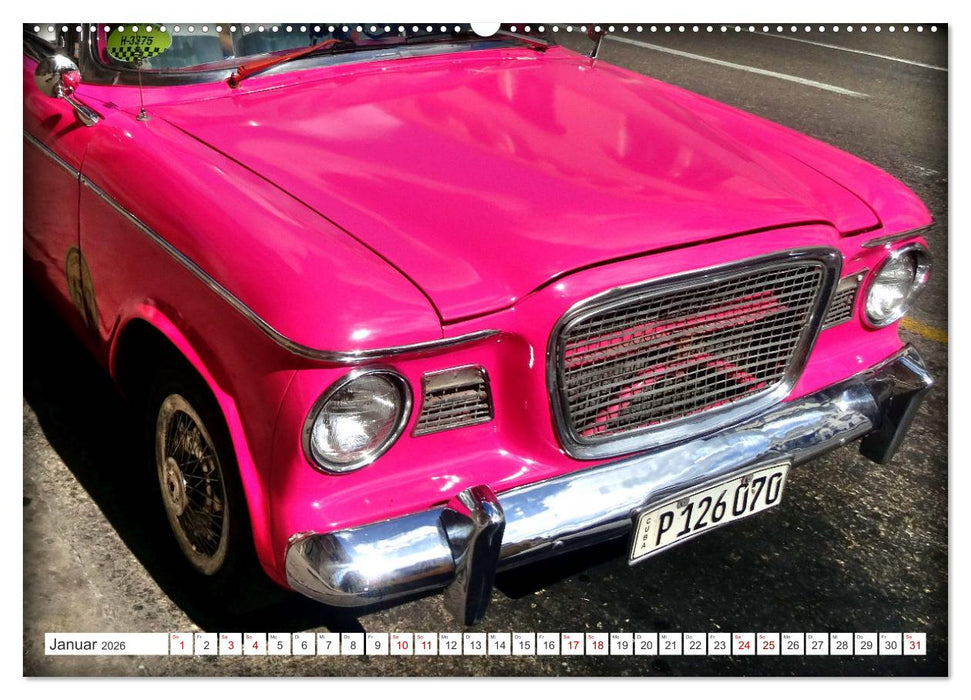 Oldtimer Raritäten - Studebaker Hawk und Lark in Kuba (CALVENDO Premium Wandkalender 2026)