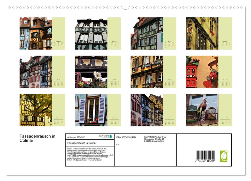Fassadenrausch in Colmar (CALVENDO Premium Wandkalender 2026)