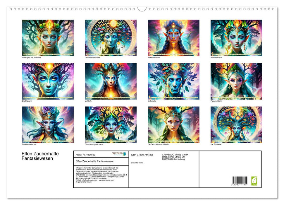 Elfen Zauberhafte Fantasiewesen (CALVENDO Wandkalender 2026)