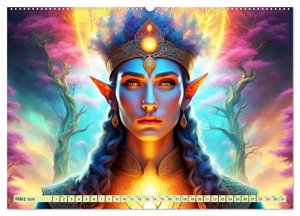 Elfen Zauberhafte Fantasiewesen (CALVENDO Wandkalender 2026)