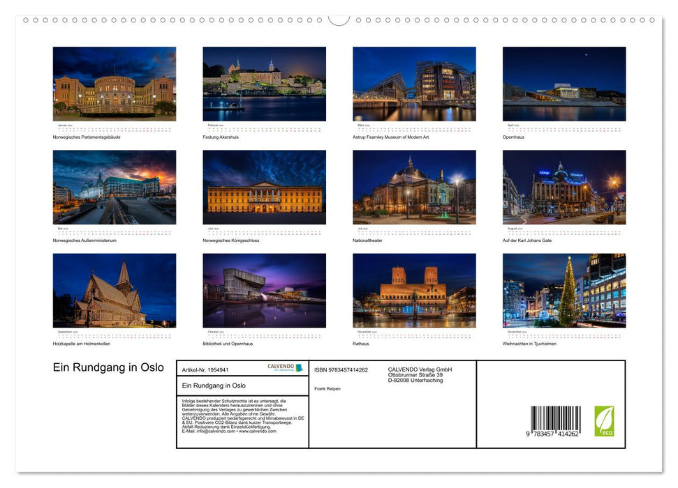 Ein Rundgang in Oslo (CALVENDO Premium Wandkalender 2026)