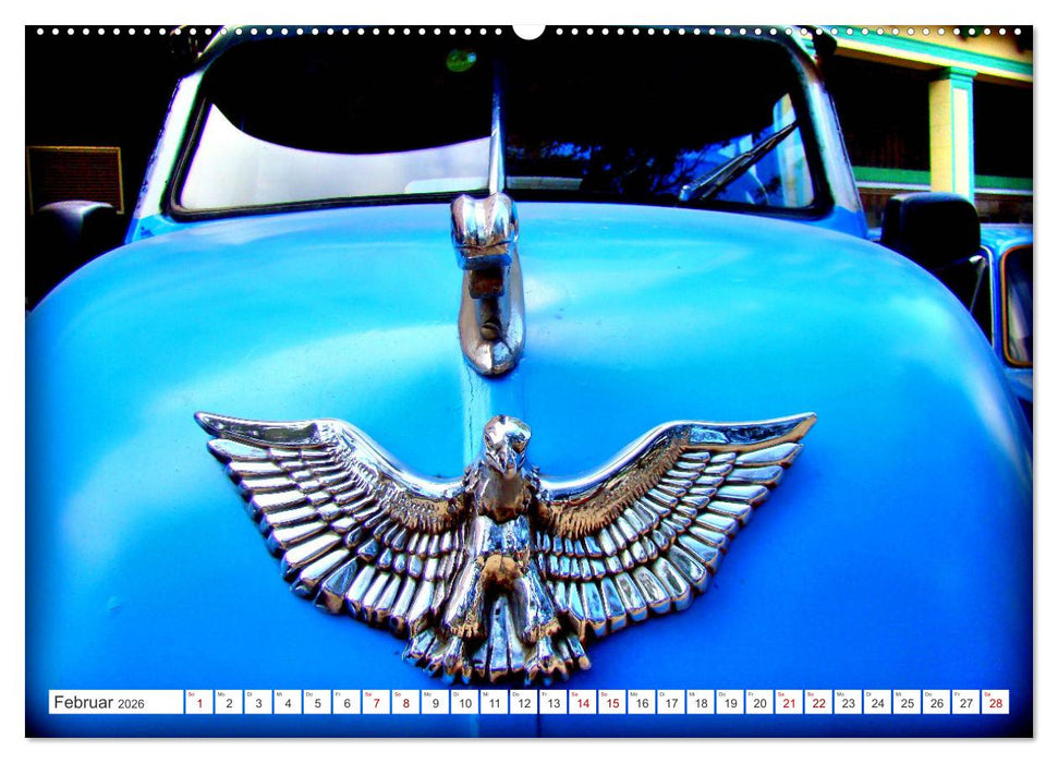 Tierische Oldtimer - Markante Kühlerfiguren (CALVENDO Premium Wandkalender 2026)