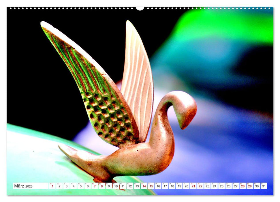Tierische Oldtimer - Markante Kühlerfiguren (CALVENDO Premium Wandkalender 2026)