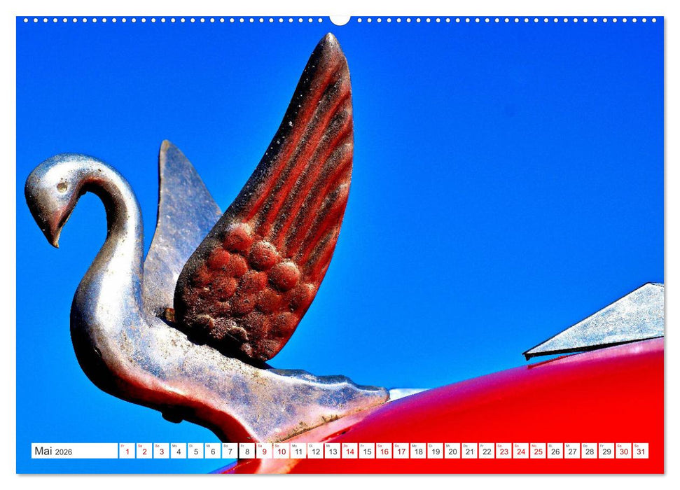 Tierische Oldtimer - Markante Kühlerfiguren (CALVENDO Premium Wandkalender 2026)