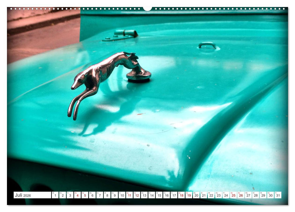 Tierische Oldtimer - Markante Kühlerfiguren (CALVENDO Premium Wandkalender 2026)