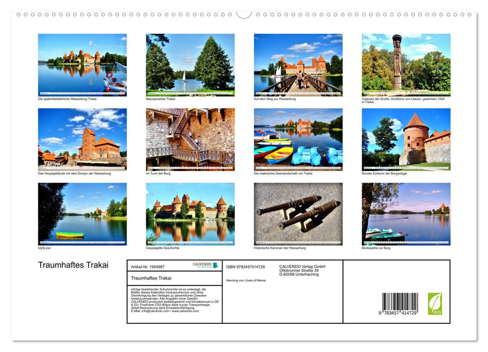 Traumhaftes Trakai (CALVENDO Premium Wandkalender 2026)