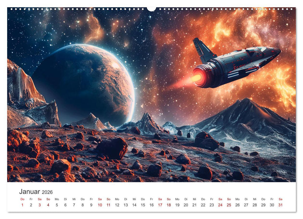 Sternenreisen - Ein kosmischer Kalender (CALVENDO Premium Wandkalender 2026)