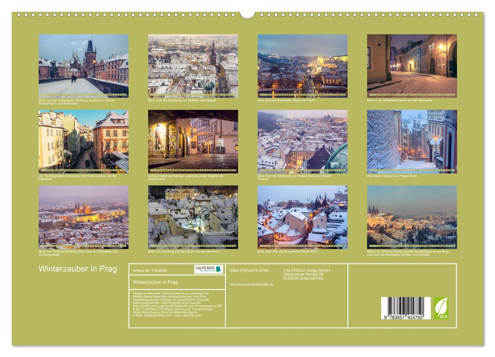 Winterzauber in Prag (CALVENDO Premium Wandkalender 2026)