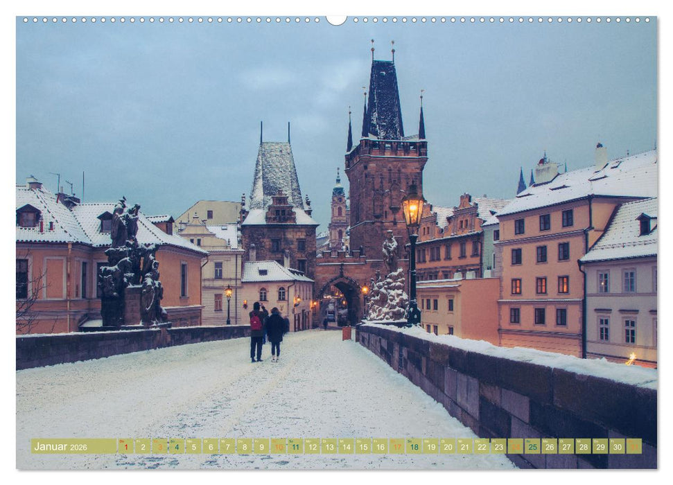 Winterzauber in Prag (CALVENDO Premium Wandkalender 2026)