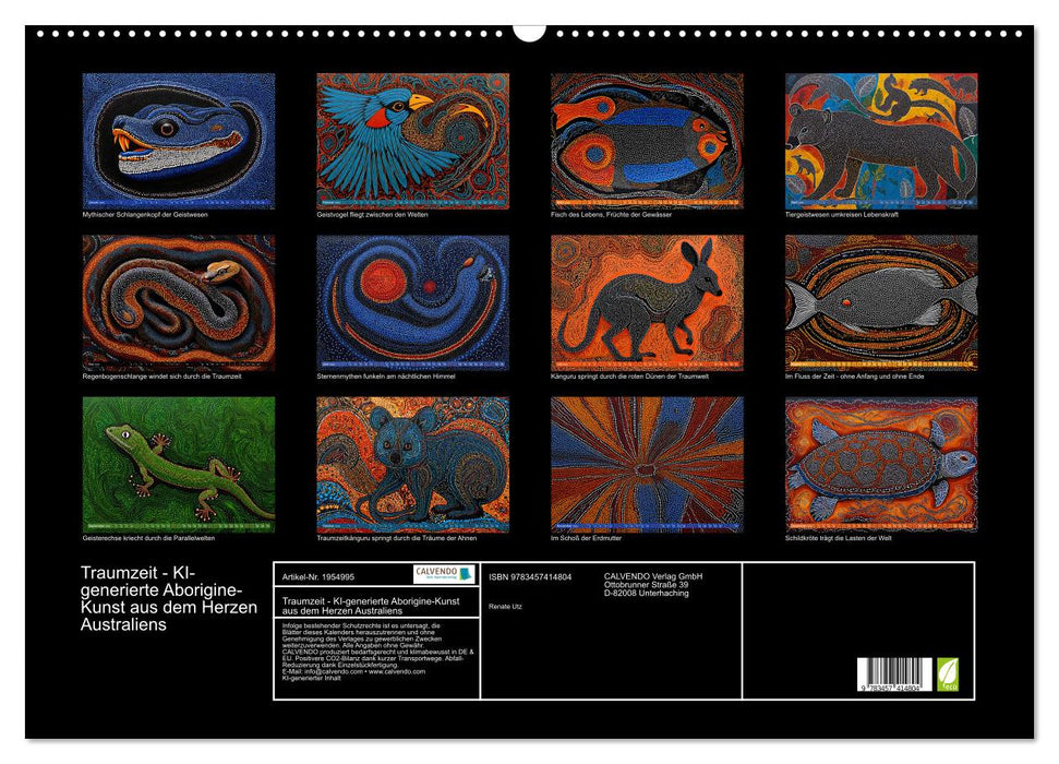Traumzeit - KI-generierte Aborigine-Kunst aus dem Herzen Australiens (CALVENDO Wandkalender 2026)