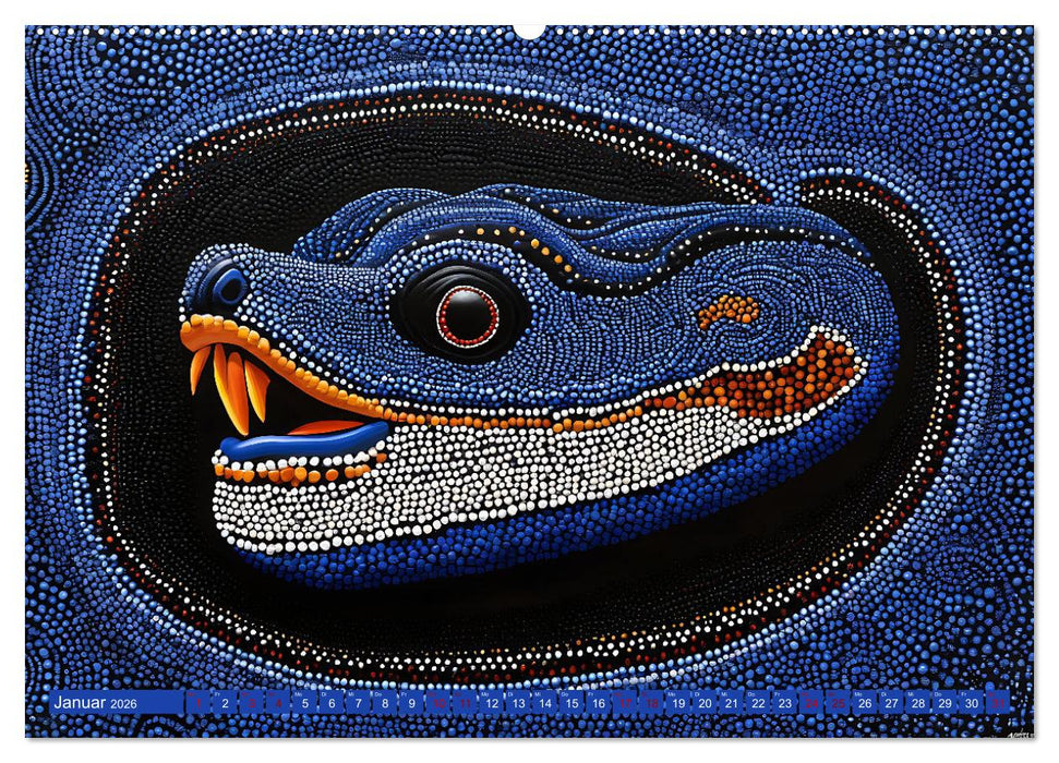 Traumzeit - KI-generierte Aborigine-Kunst aus dem Herzen Australiens (CALVENDO Wandkalender 2026)