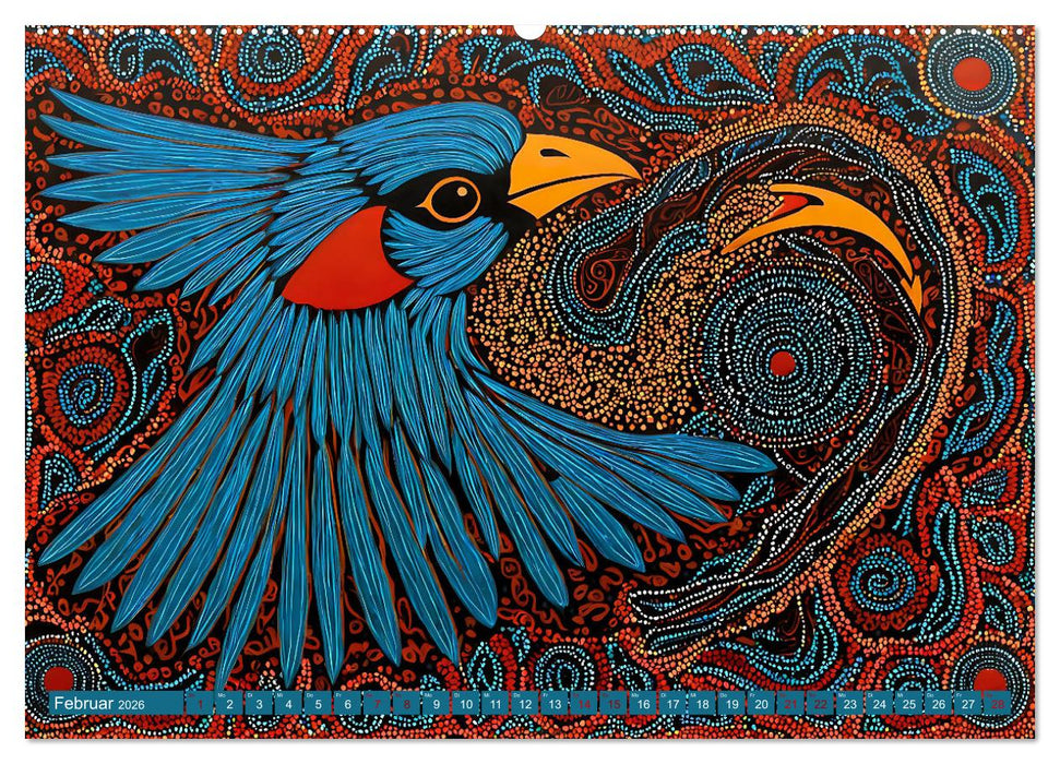 Traumzeit - KI-generierte Aborigine-Kunst aus dem Herzen Australiens (CALVENDO Wandkalender 2026)