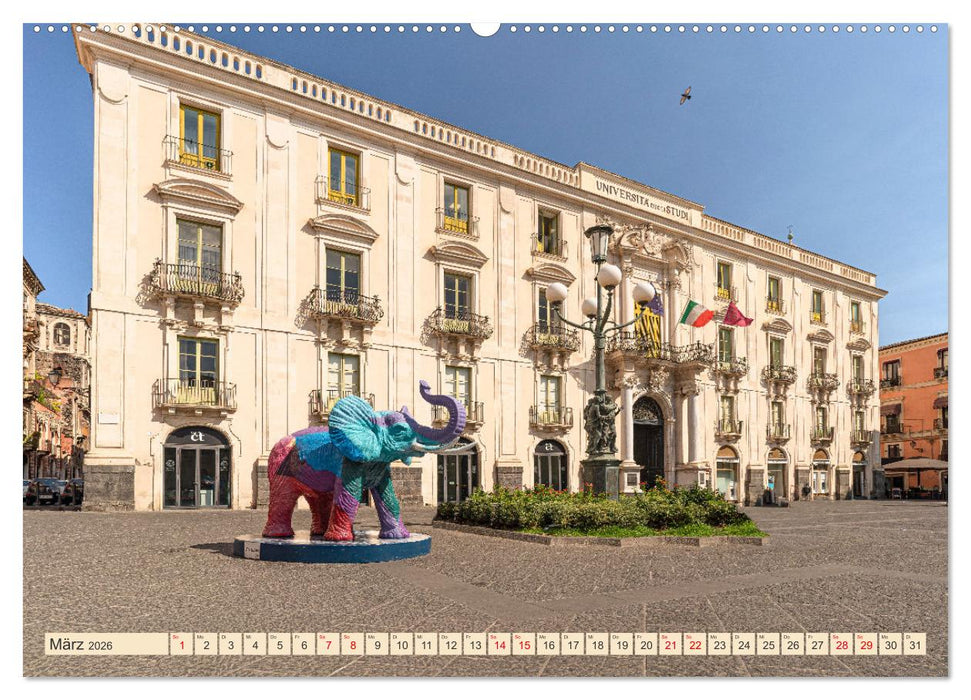 Sizilien, Ätna-Catania-Cefalu-Messina-Syrakus-Taormina-Tindari (CALVENDO Premium Wandkalender 2026)