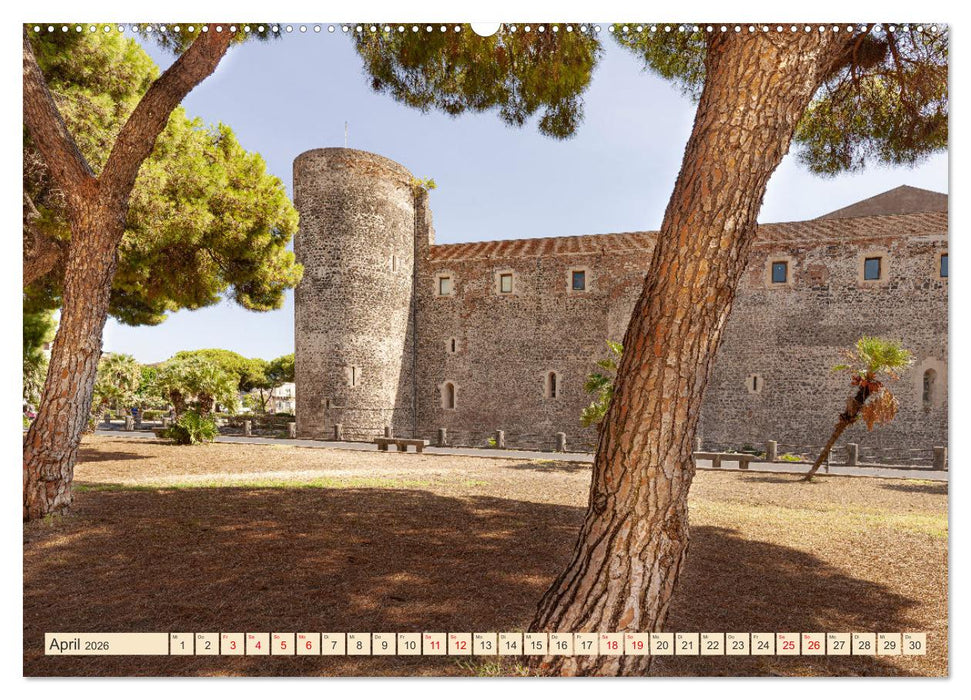 Sizilien, Ätna-Catania-Cefalu-Messina-Syrakus-Taormina-Tindari (CALVENDO Premium Wandkalender 2026)
