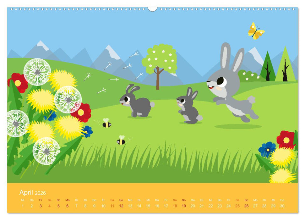 Süße Tierkinder (CALVENDO Premium Wandkalender 2026)