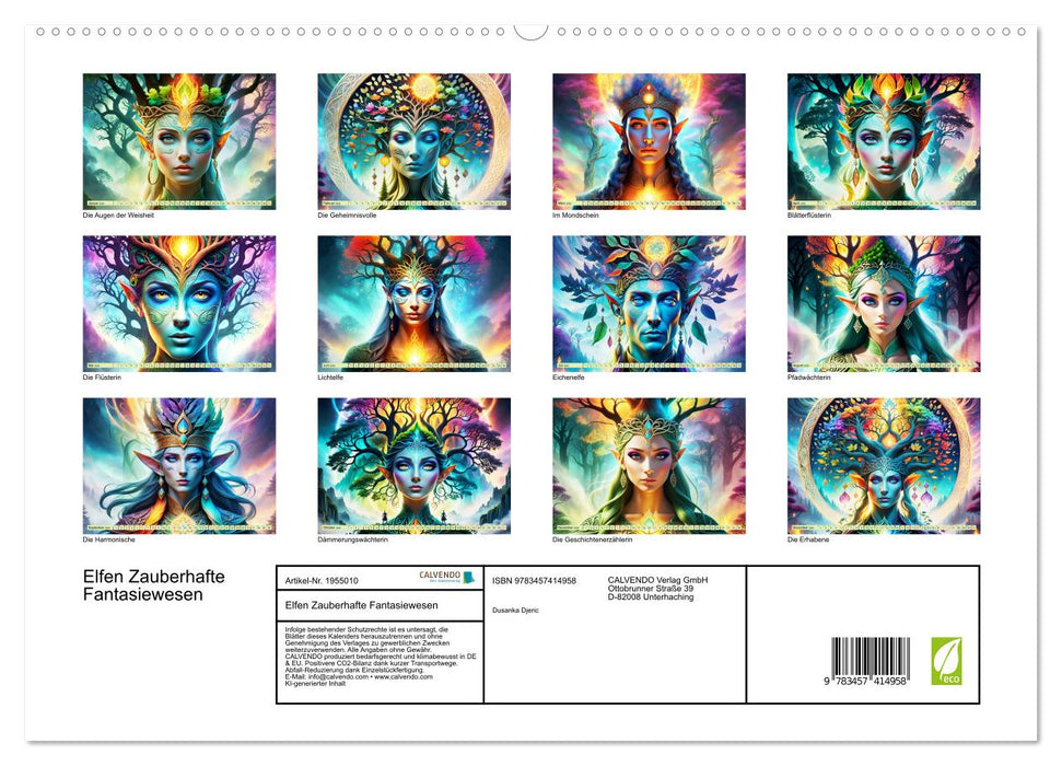 Elfen Zauberhafte Fantasiewesen (CALVENDO Premium Wandkalender 2026)