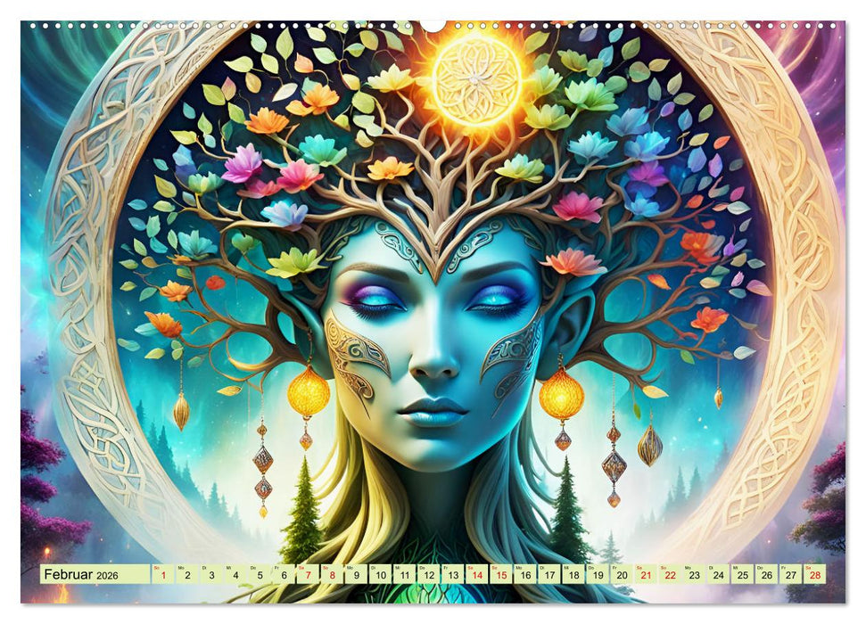Elfen Zauberhafte Fantasiewesen (CALVENDO Premium Wandkalender 2026)