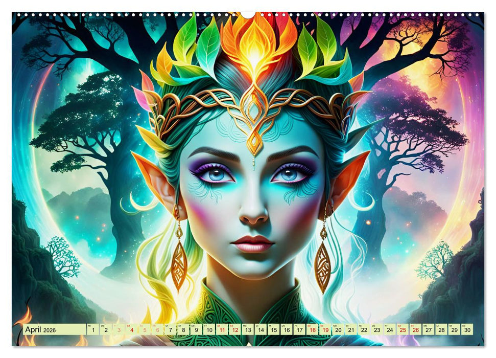 Elfen Zauberhafte Fantasiewesen (CALVENDO Premium Wandkalender 2026)
