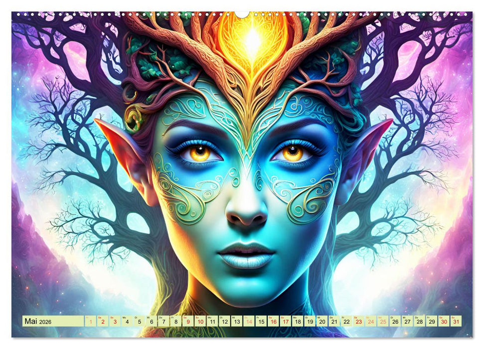 Elfen Zauberhafte Fantasiewesen (CALVENDO Premium Wandkalender 2026)
