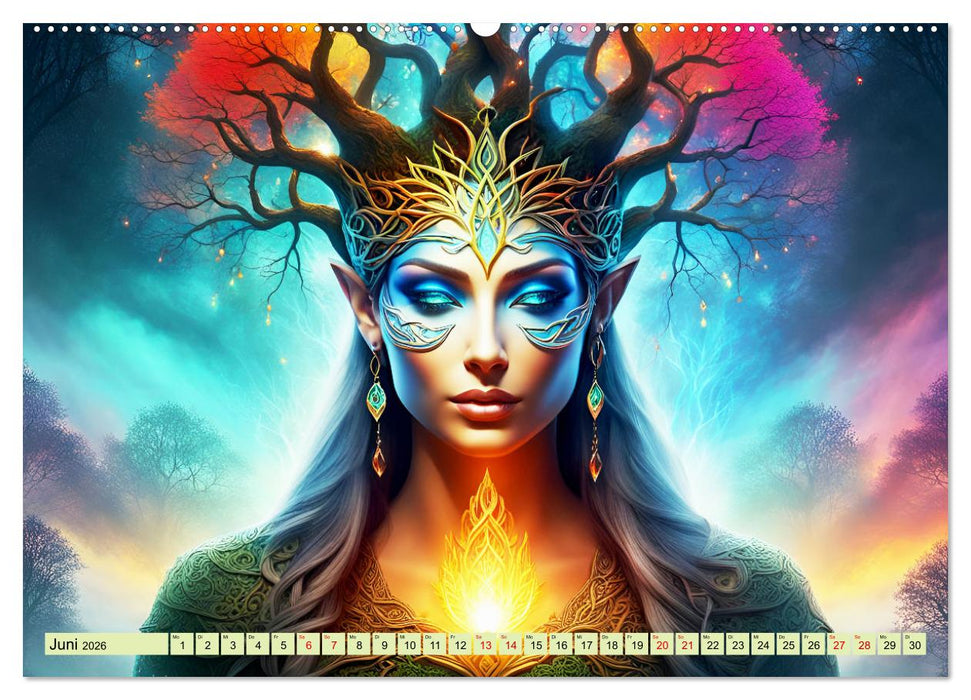 Elfen Zauberhafte Fantasiewesen (CALVENDO Premium Wandkalender 2026)